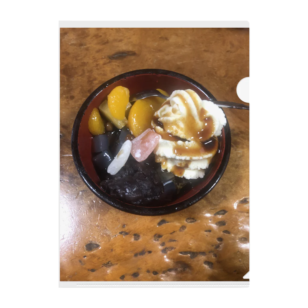 saitama-eit88の蕎麦屋のクリームあんみつ クリアファイル