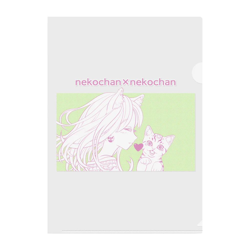 nya-mew（ニャーミュー）のネコチャン×ネコチャン Clear File Folder