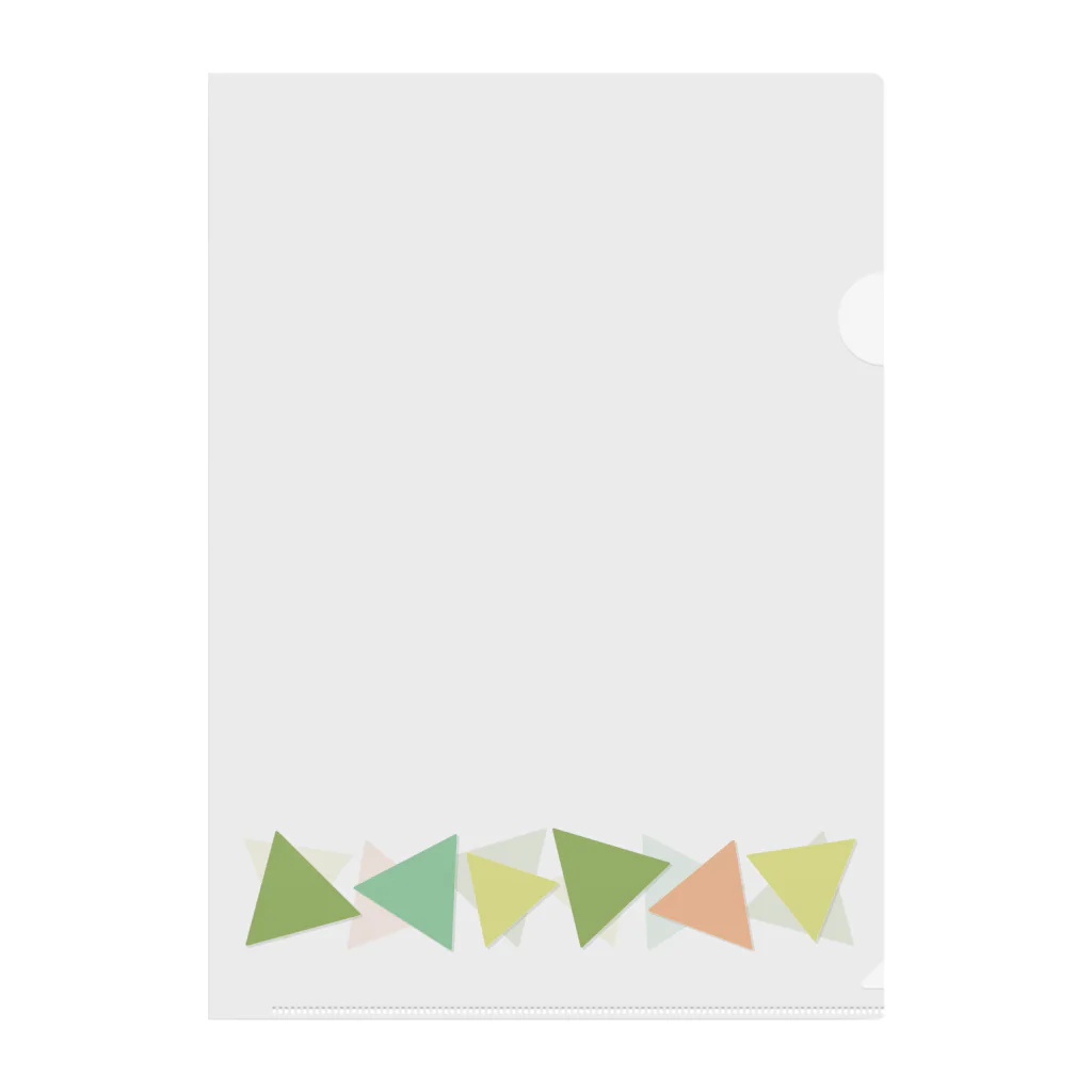 つきしょっぷのくすみカラーの三角形 Clear File Folder