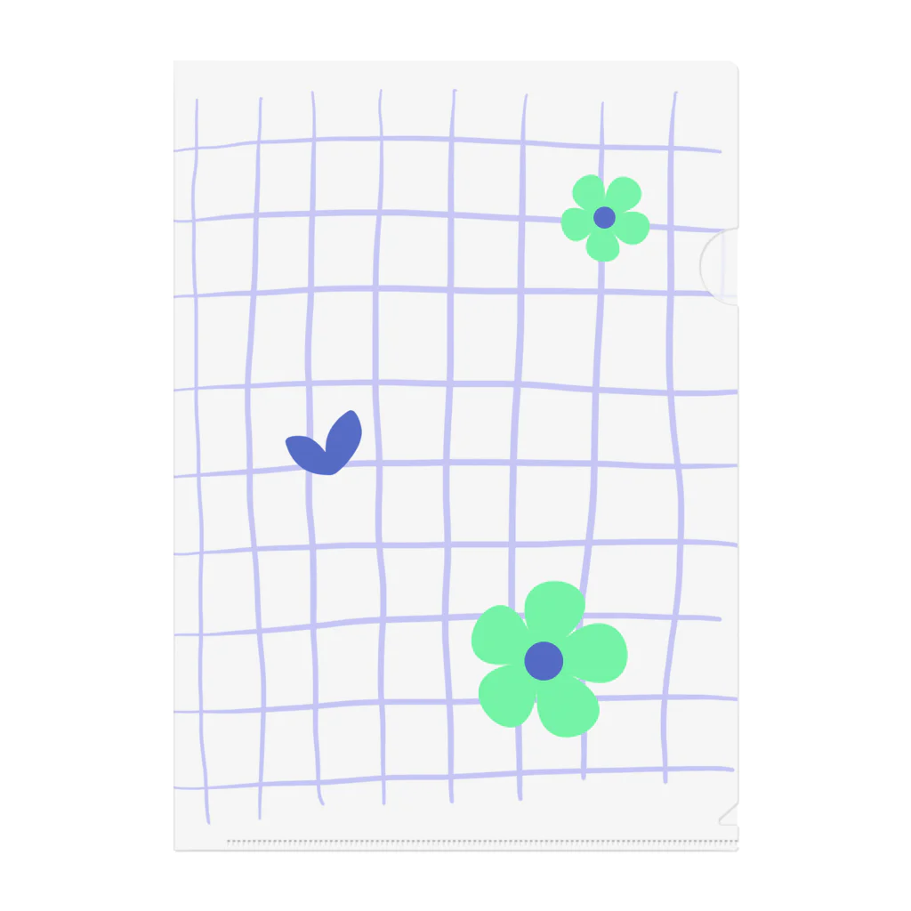 sansamのgrid flower Clear File Folder