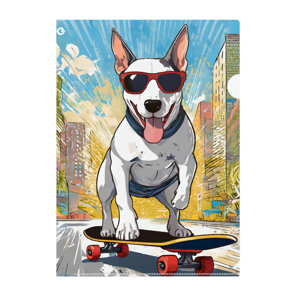 Bull Terrier Paradeの🛹スケーターヴィンセント Clear File Folder