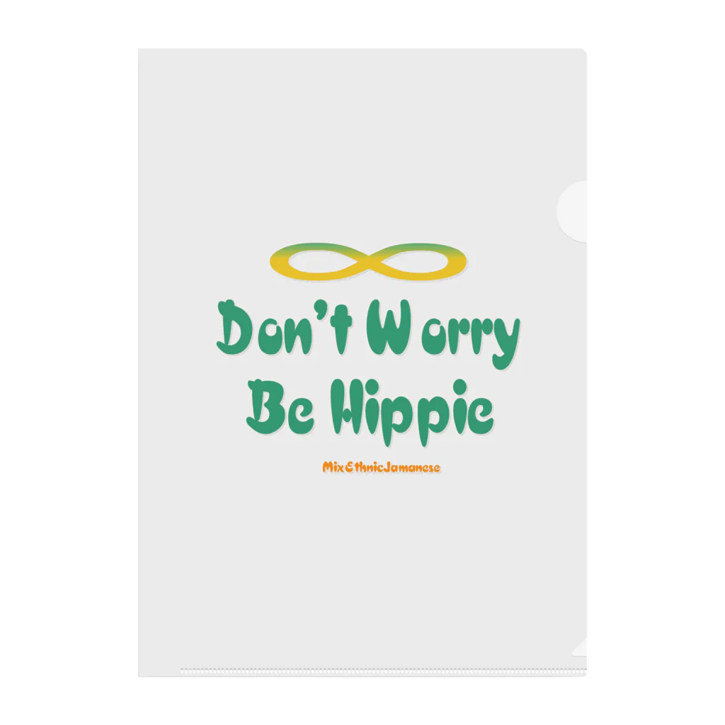 mixethnicjamamaneseのオリジナルロゴシリーズ　don't worry be hippie クリアファイル