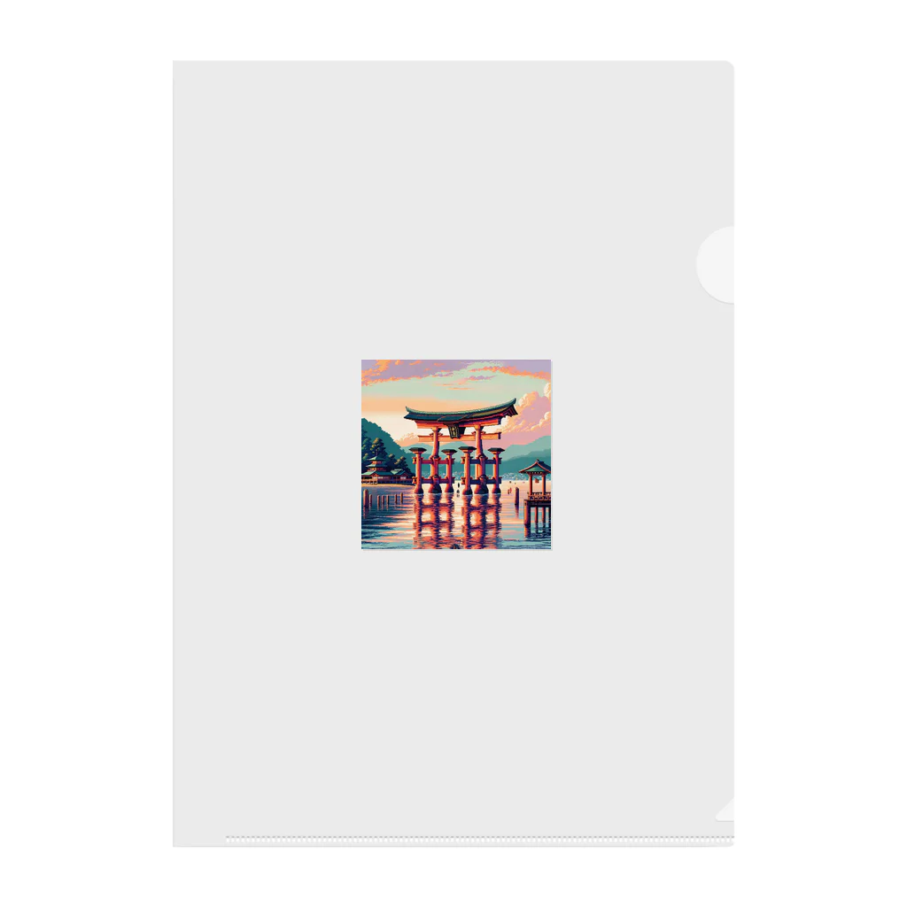 Pixel Art Goodsの厳島神社（pixel art） クリアファイル