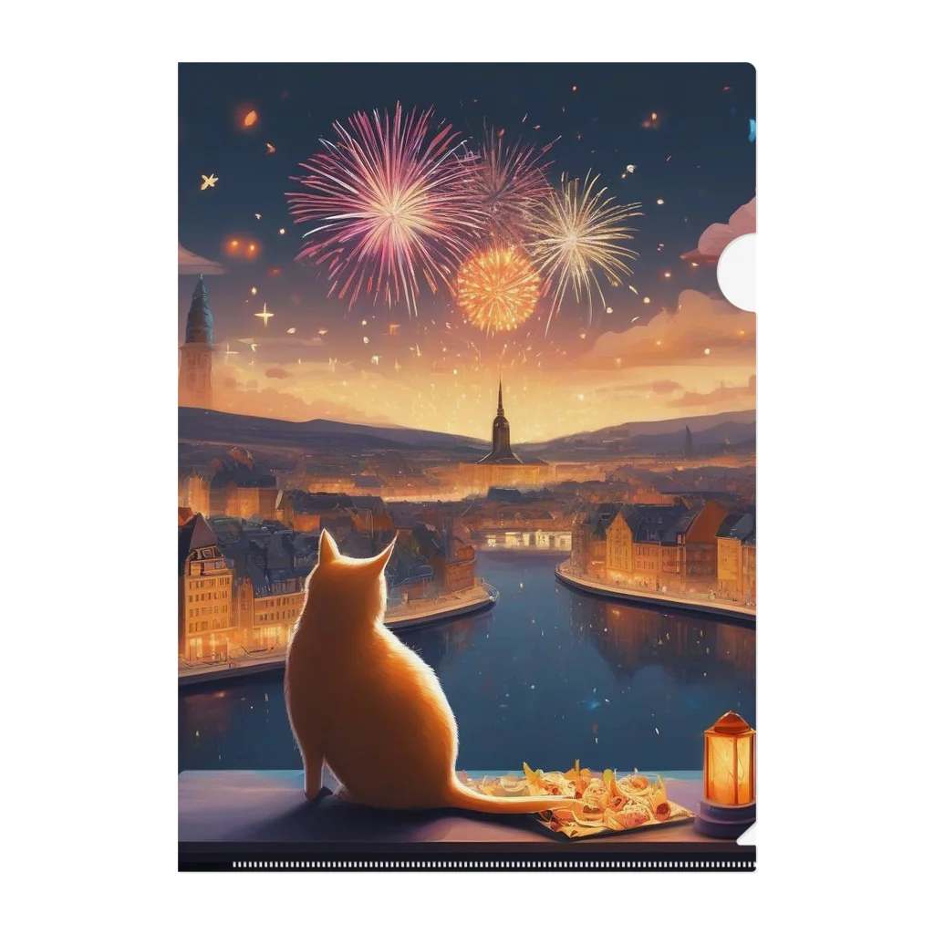 おったまケーキ店のねこ Clear File Folder