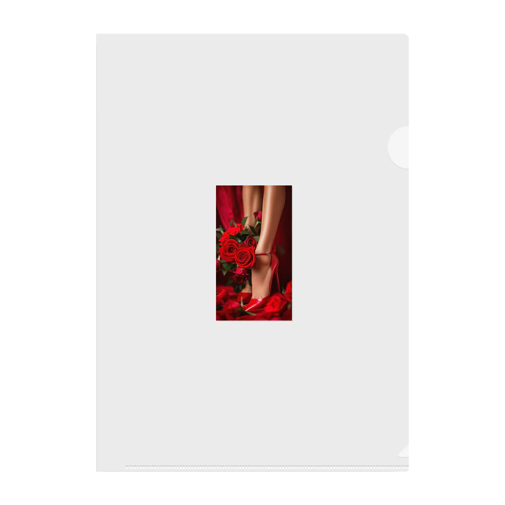 ニゴ猫　shopのred Rose heel  Clear File Folder