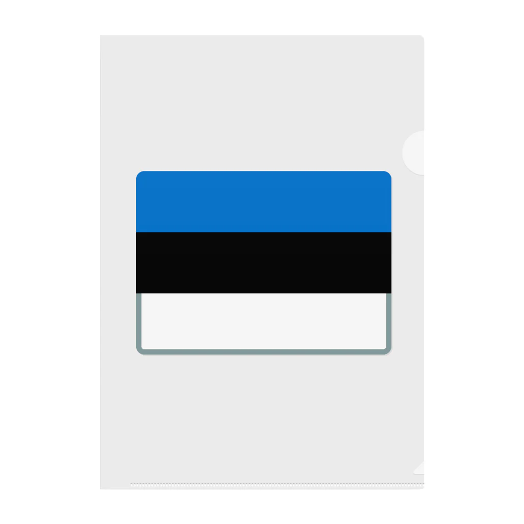 お絵かき屋さんのエストニアの国旗 クリアファイル