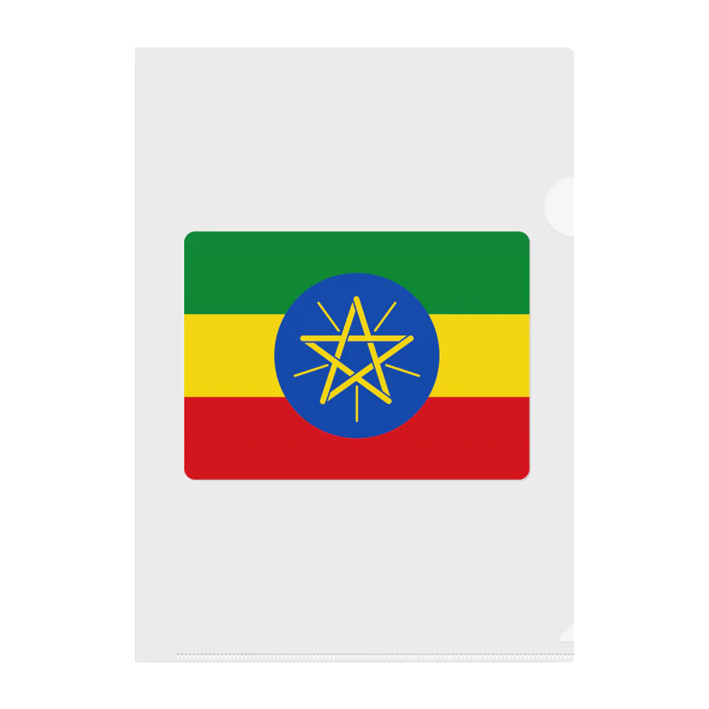 お絵かき屋さんのエチオピアの国旗 Clear File Folder
