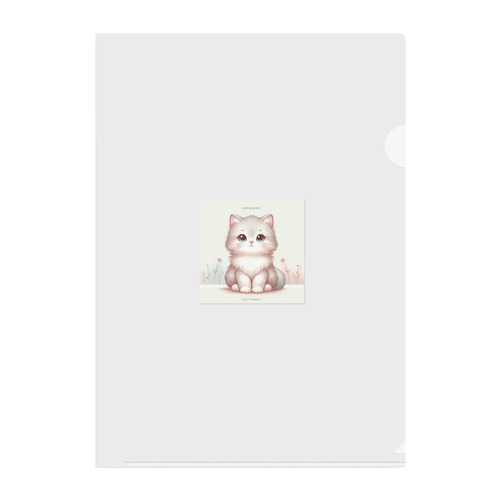 動物デザイングッズの可愛い猫ちゃん Clear File Folder