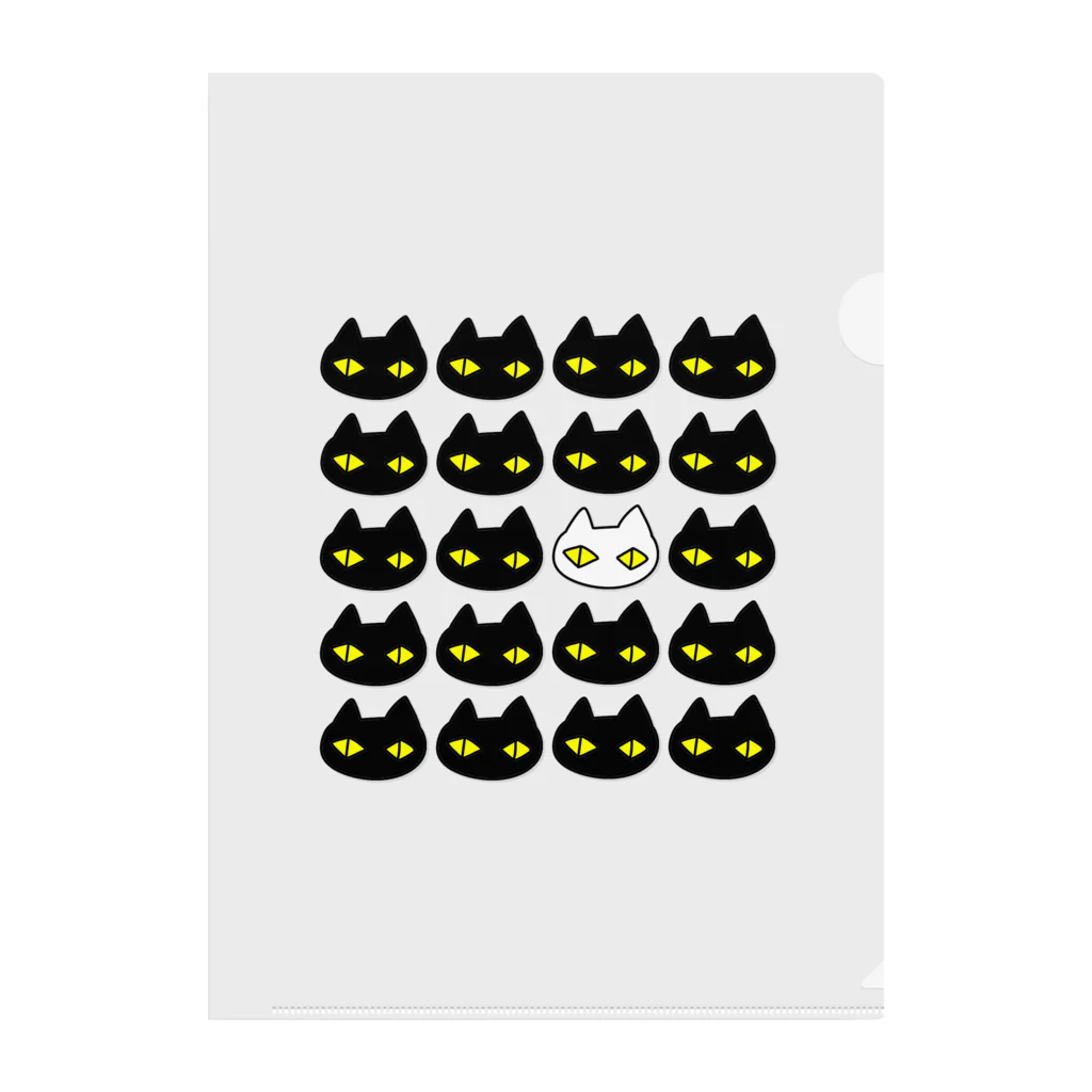 F2 Cat Design Shopの黒猫ボディーガード 001 Clear File Folder