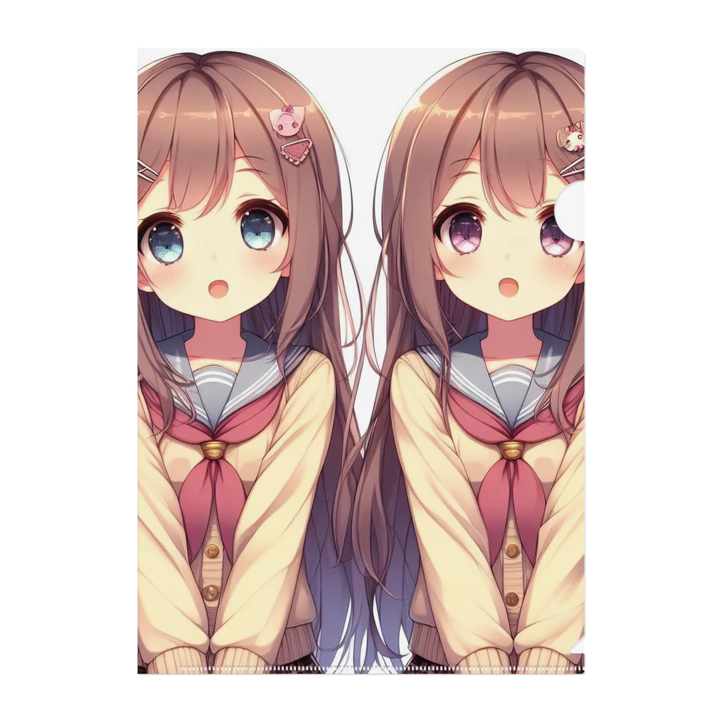 seigi2oo2の愛らしい可愛い双子の姉妹 Clear File Folder