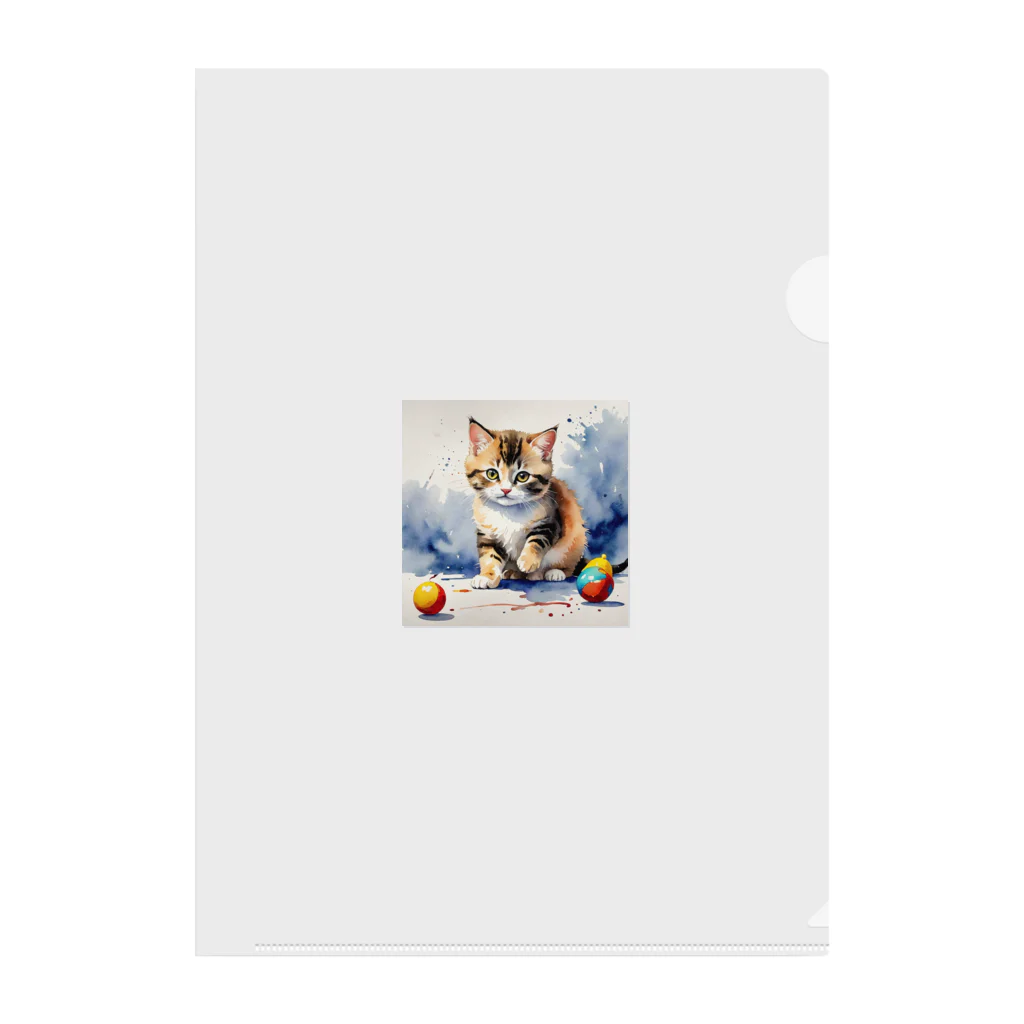 ふざけT専門店の子猫のふわふわの毛並み Clear File Folder