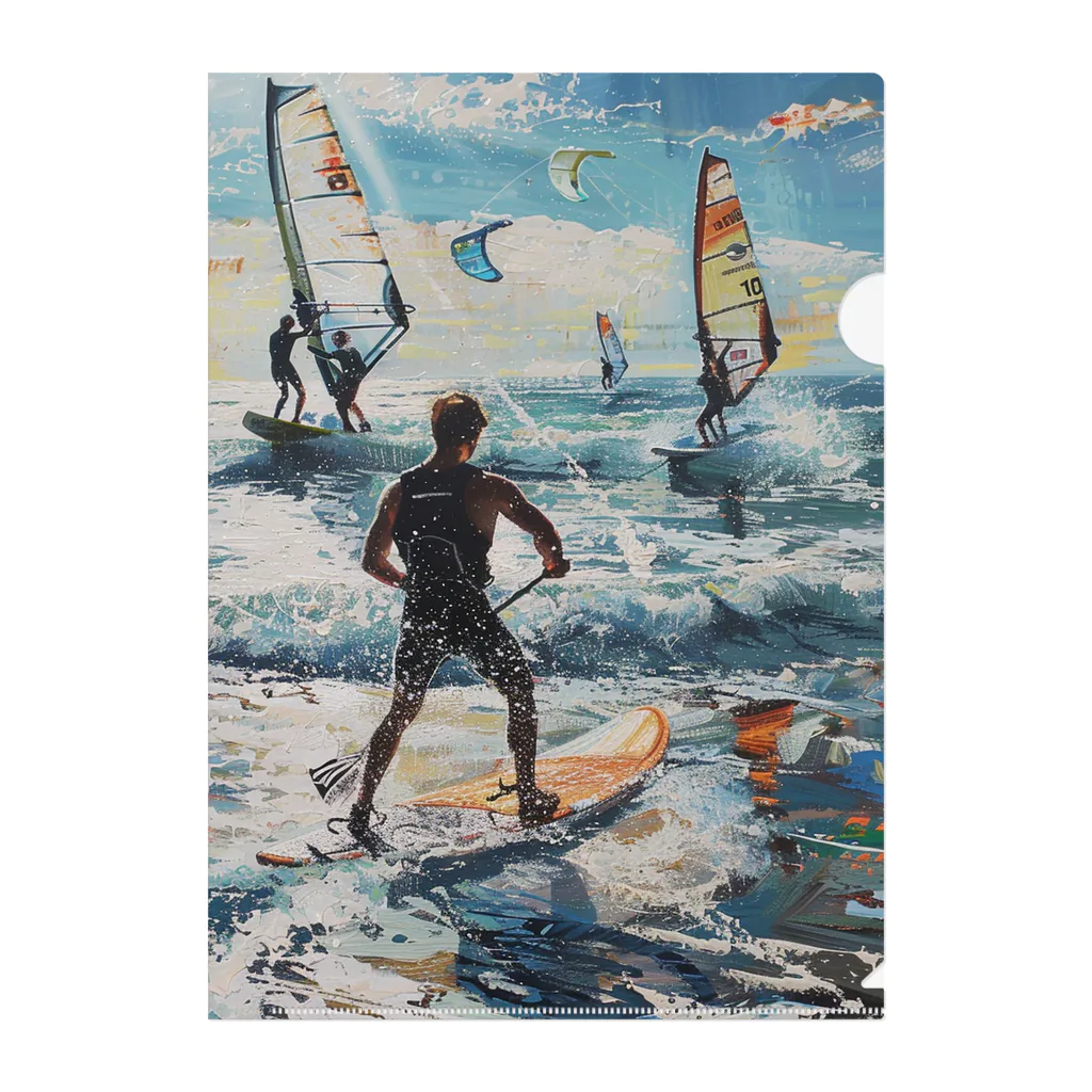 AQUAMETAVERSEのsupとwindsurfingレース　エンジェル717 2065 Clear File Folder