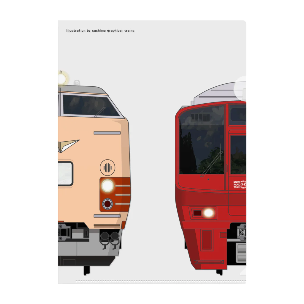 sushima_graphical_trainsの大分の列車No.3_485系 / 811系 クリアファイル