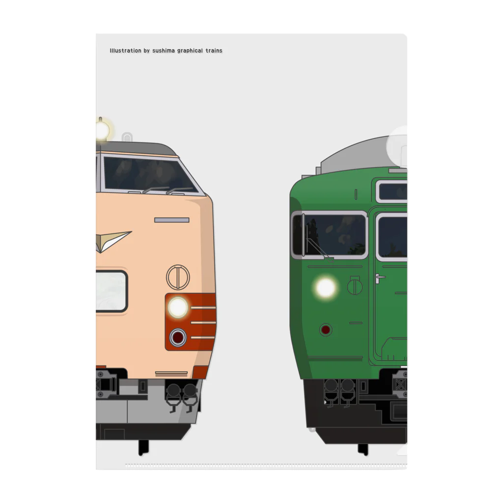 sushima_graphical_trains / SHI-DEの滋賀の列車No.5_485系300番台 / 113系5700番台 クリアファイル