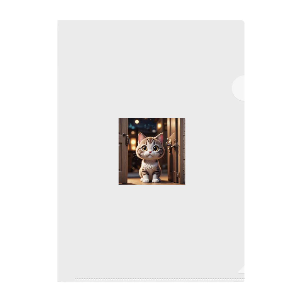 asnaynのドアを開ける猫ちゃん Clear File Folder