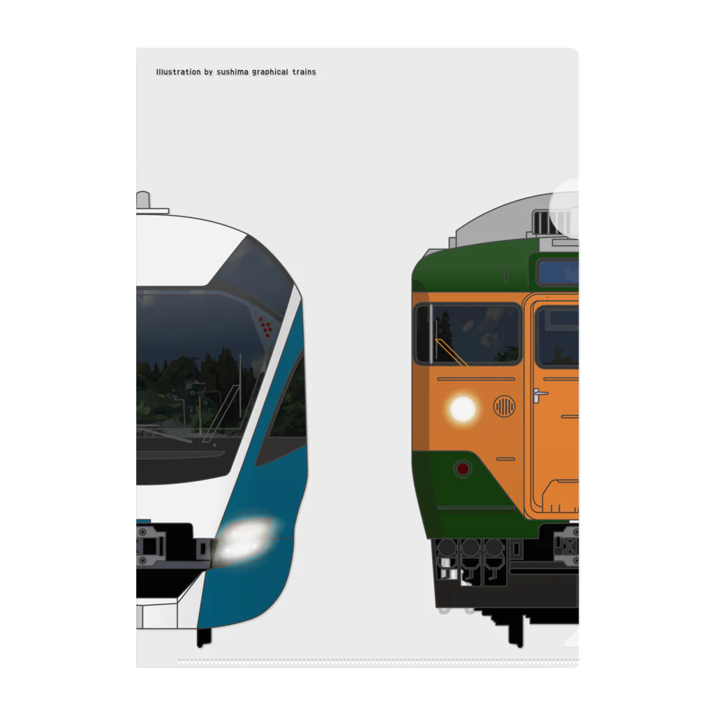 sushima_graphical_trains / SHI-DEの神奈川の列車No.17_E261系 / 113系2000番台 クリアファイル