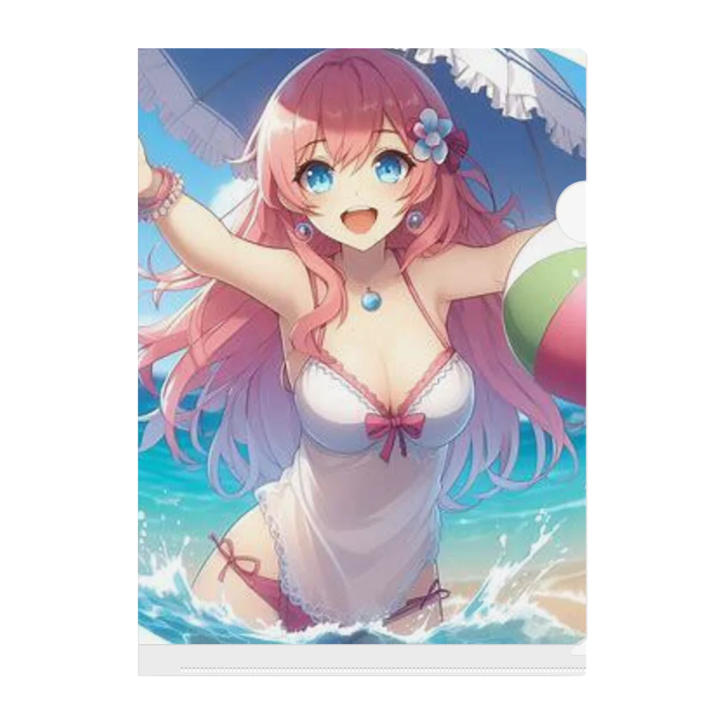 「ワンダーワールド」の女の子がビーチボールで楽しんでるよ❣️ Clear File Folder