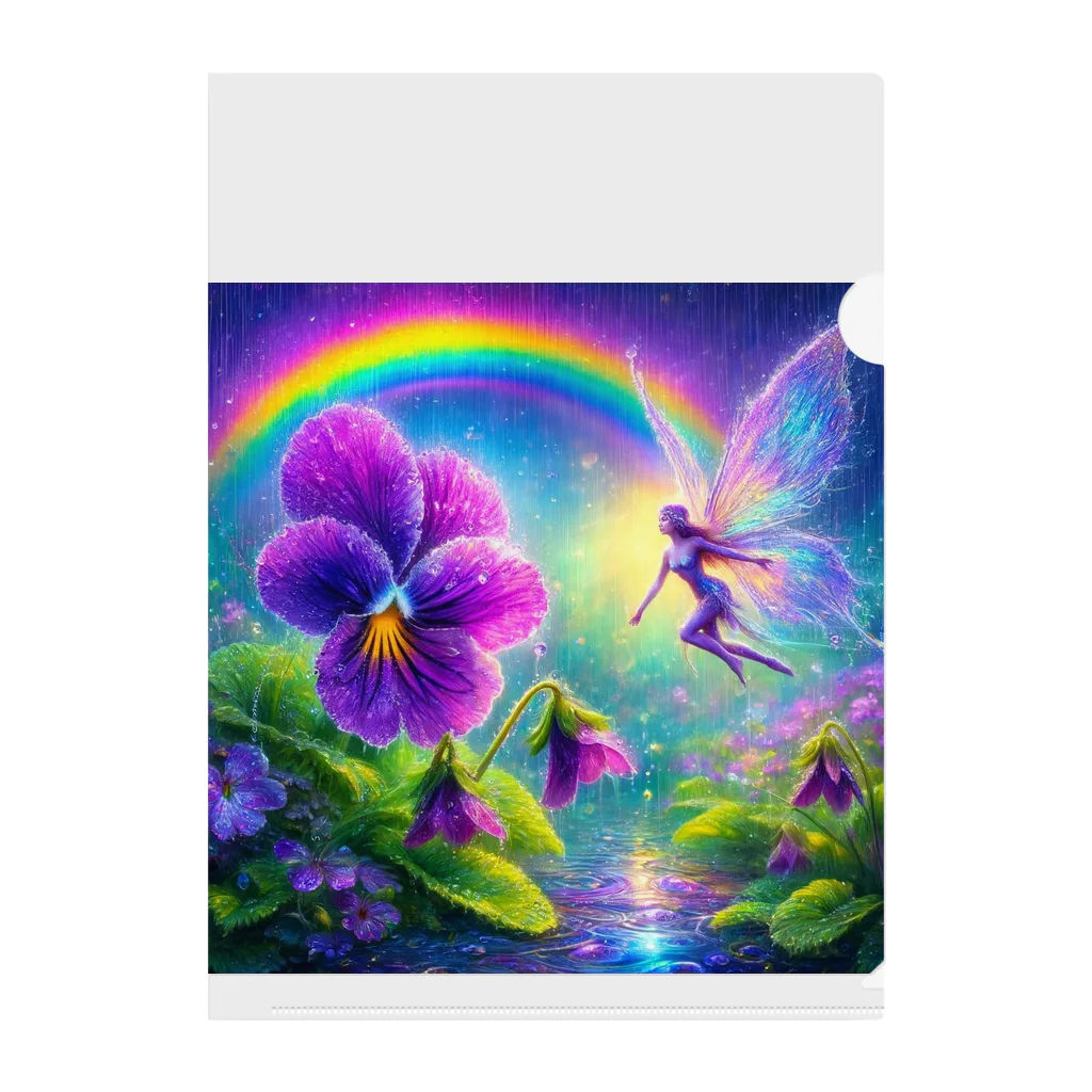 かるるんショップのアヤメと虹と妖精と Clear File Folder