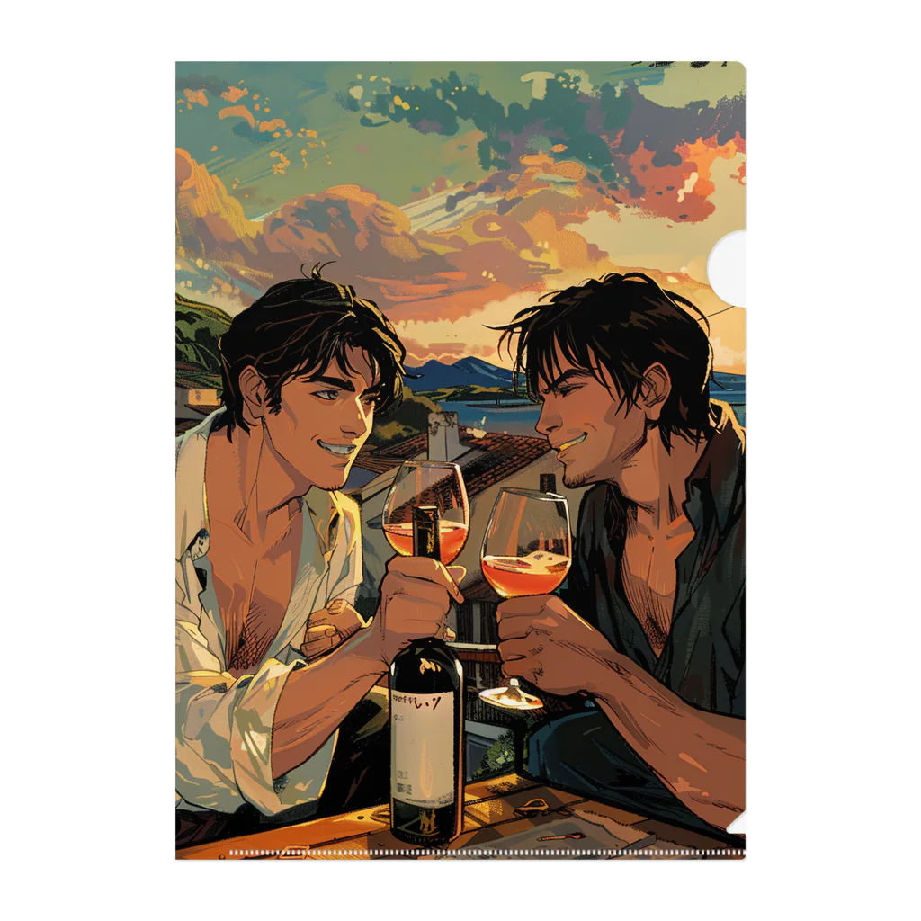 AQUAMETAVERSEのコルシカ島・ワインで乾杯　Tomoe bb 2712 Clear File Folder