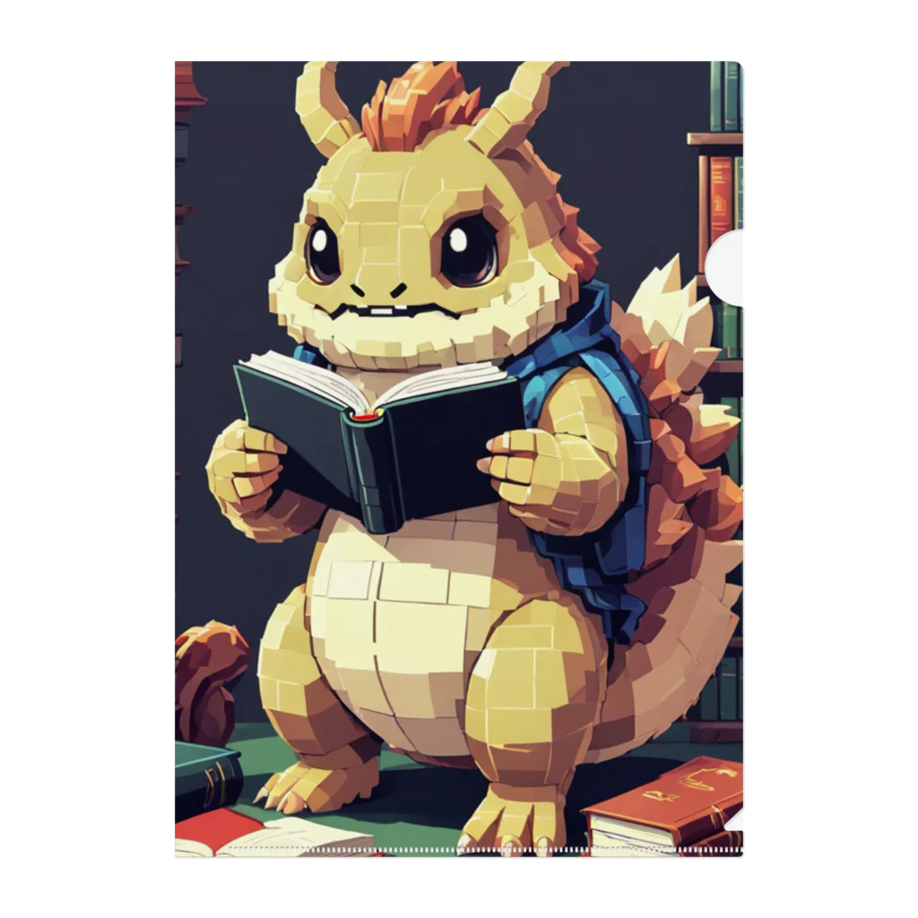 KAZENOKO_3の本を読む怪獣 クリアファイル