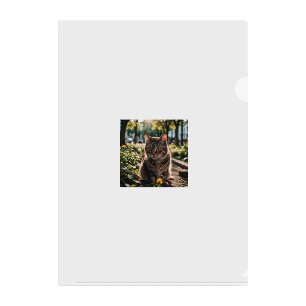 AI Design Labの旅する猫 Clear File Folder