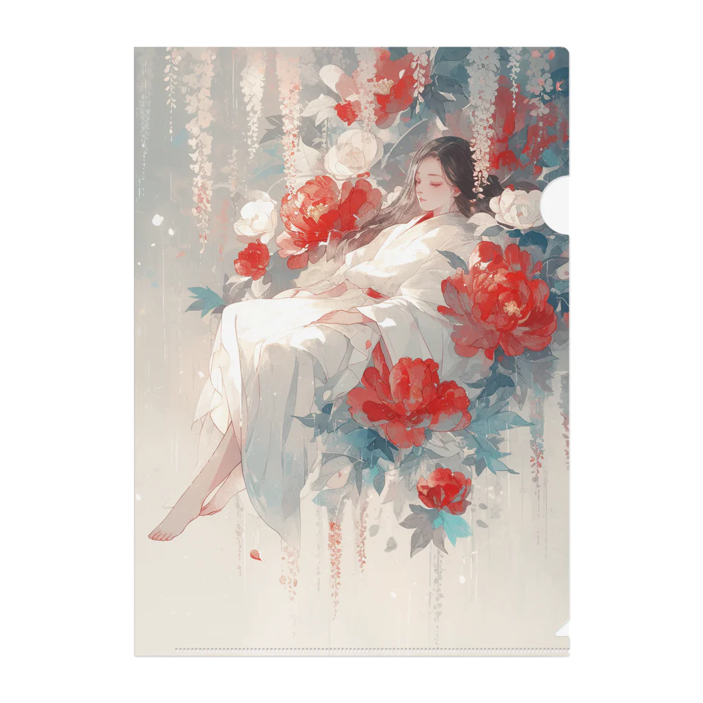 AQUAMETAVERSEの花の空間の中の美女　なでしこ1478 Clear File Folder