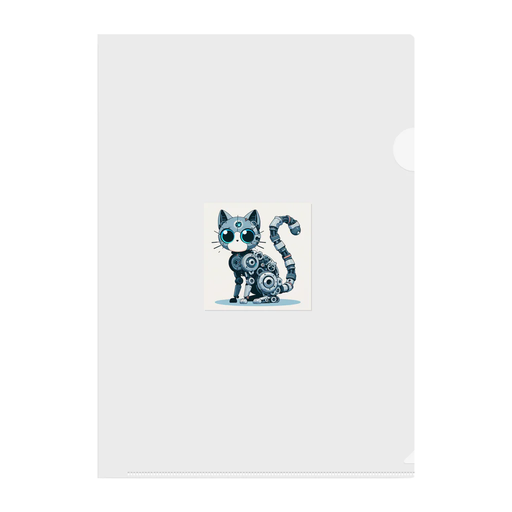 Cute Animal SHOPのメカニカルな猫 Clear File Folder