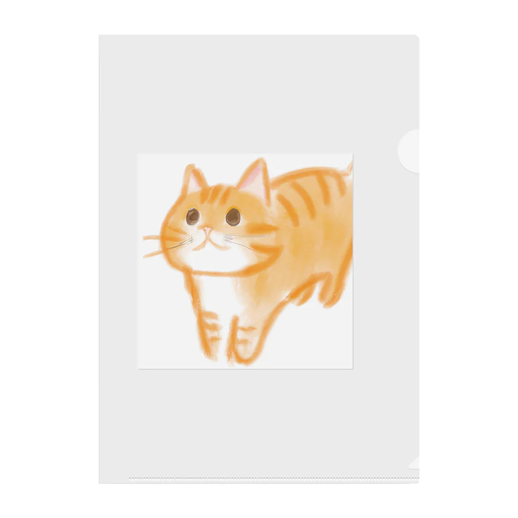 shopアルーニョのキュートなワクワクねこ Clear File Folder