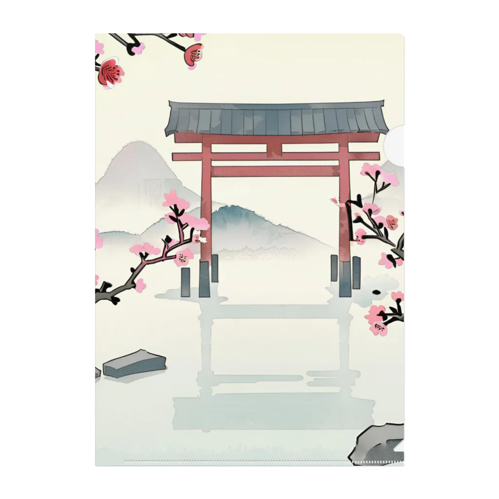 JoyfulMomentsCraftsの桜と鳥居　ー Cherry Blossoms and Torii ー Clear File Folder