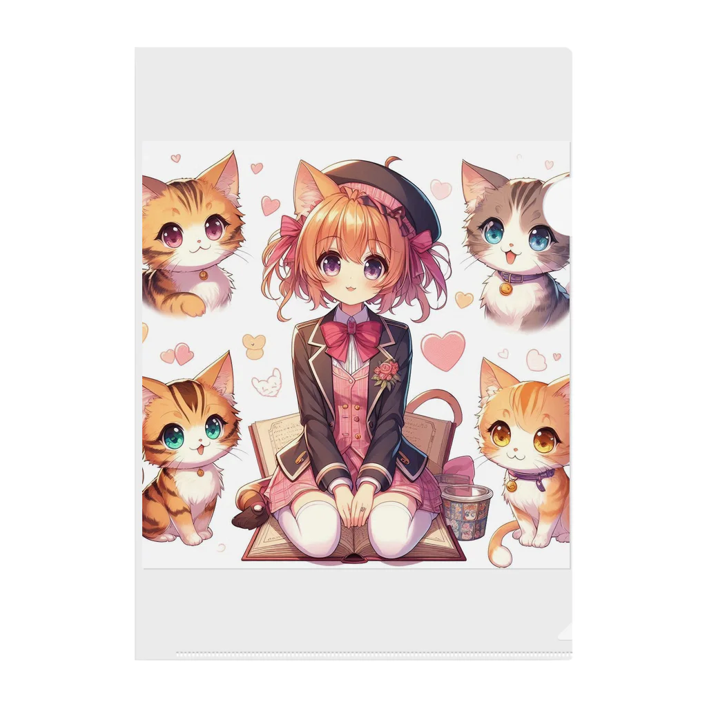 ウツボちゃんの大好きな猫に囲まれて Clear File Folder