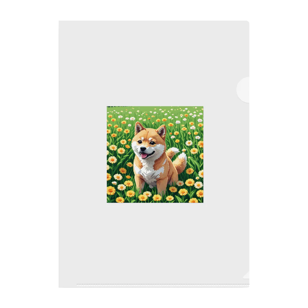 oricoricoのお花畑と柴犬 Clear File Folder