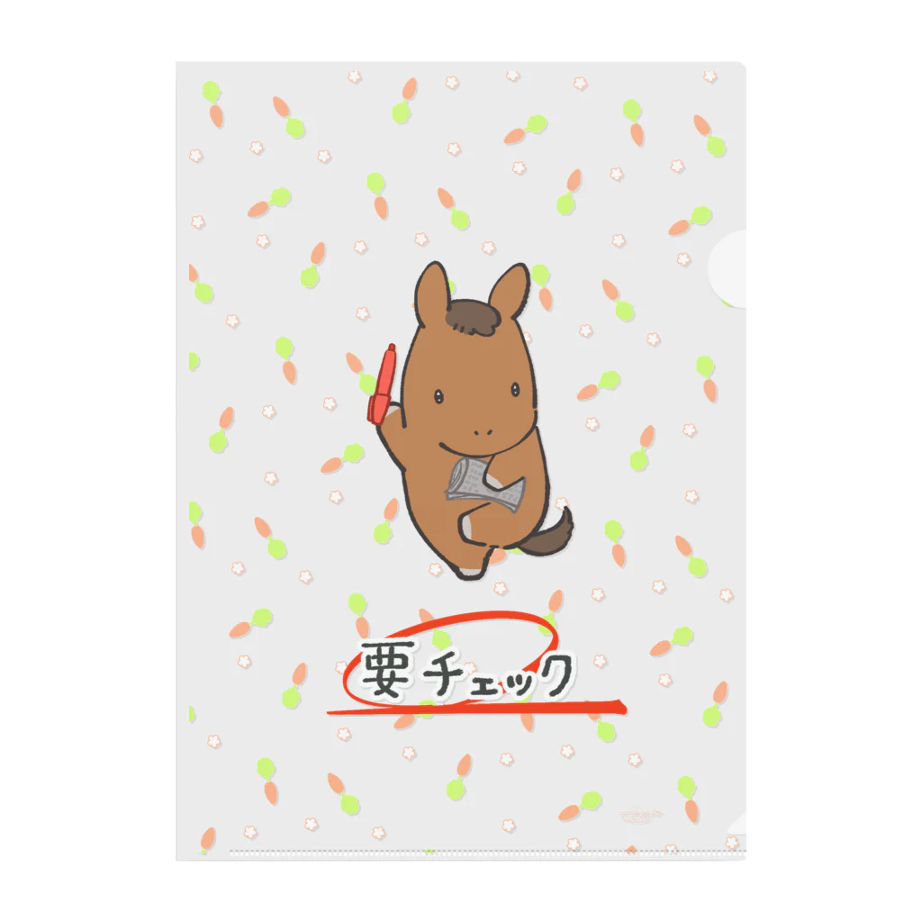 ももくらげ＊miroirLimiteのポップな要チェックうま Clear File Folder