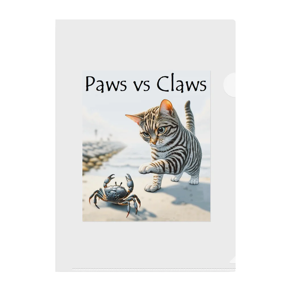 MatrixSphereのPaws vs Claws サバトラ クリアファイル