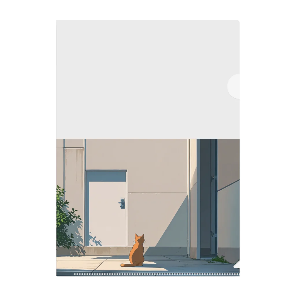 ねこあそびのねこのせなか Clear File Folder