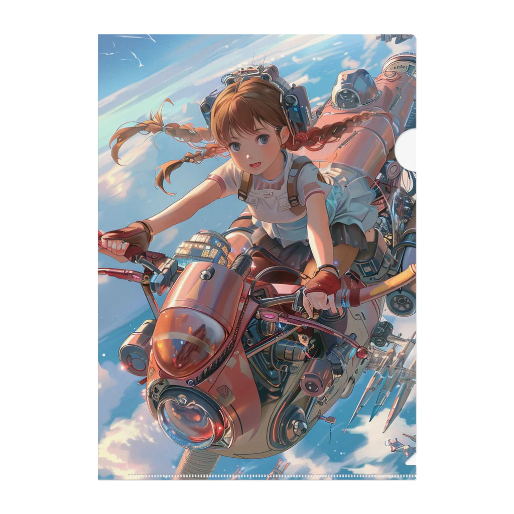 AQUAMETAVERSEのフライングバイク　Tomoe bb 2712 Clear File Folder