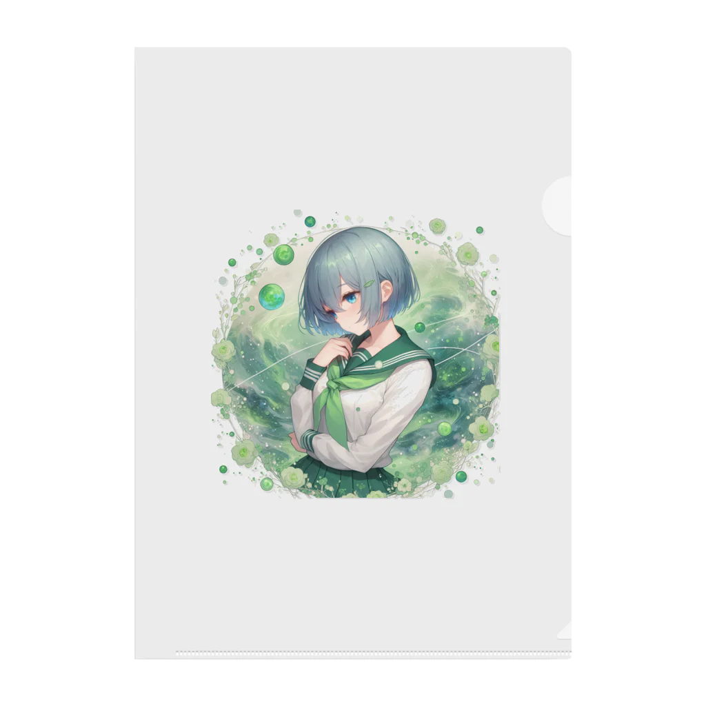 ゆめのかすずめの翠と緑 Clear File Folder