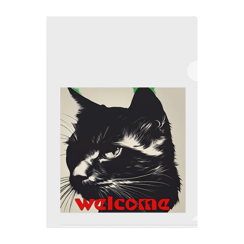 kk-welcomeの黒猫登場Ⅰ Clear File Folder