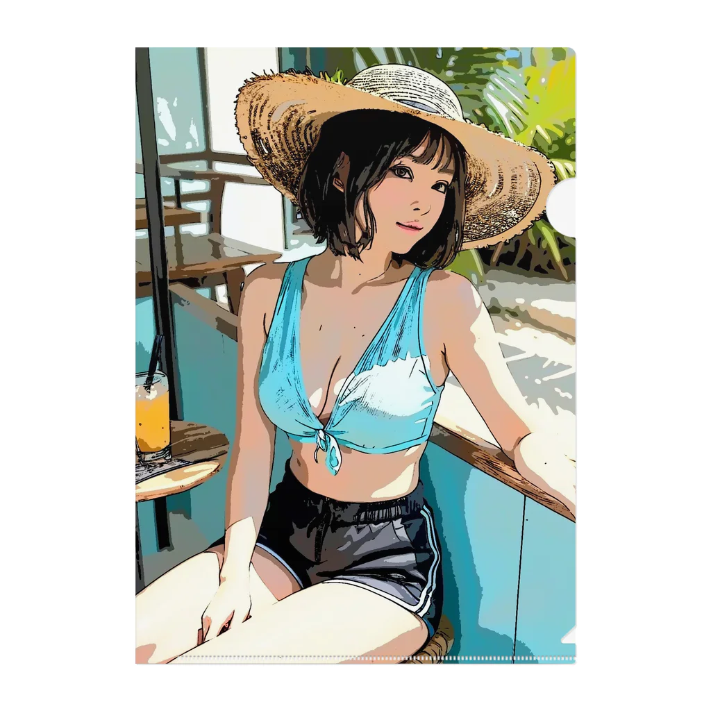 SSD-coのBeachi Girl 4` Clear File Folder