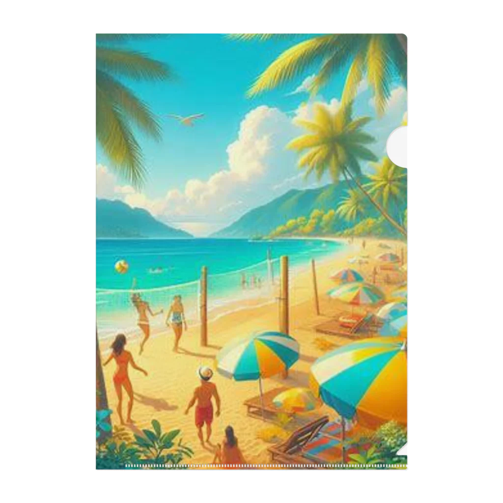 Rパンダ屋の「夏のビーチグッズ」 Clear File Folder