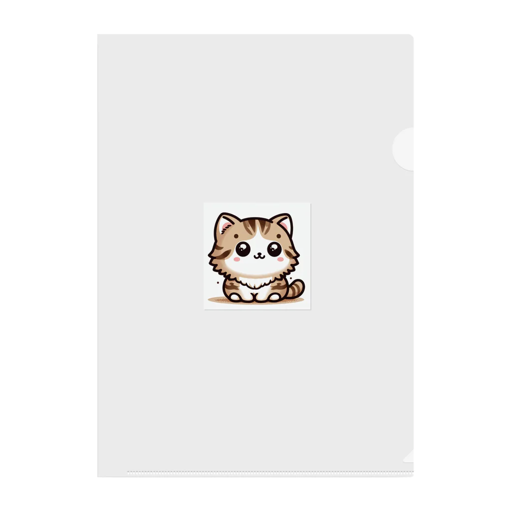 キュートなイラストSHOPのかわいい猫ちゃんデザイン☆LINE風アイテム　Lサイズ有 クリアファイル