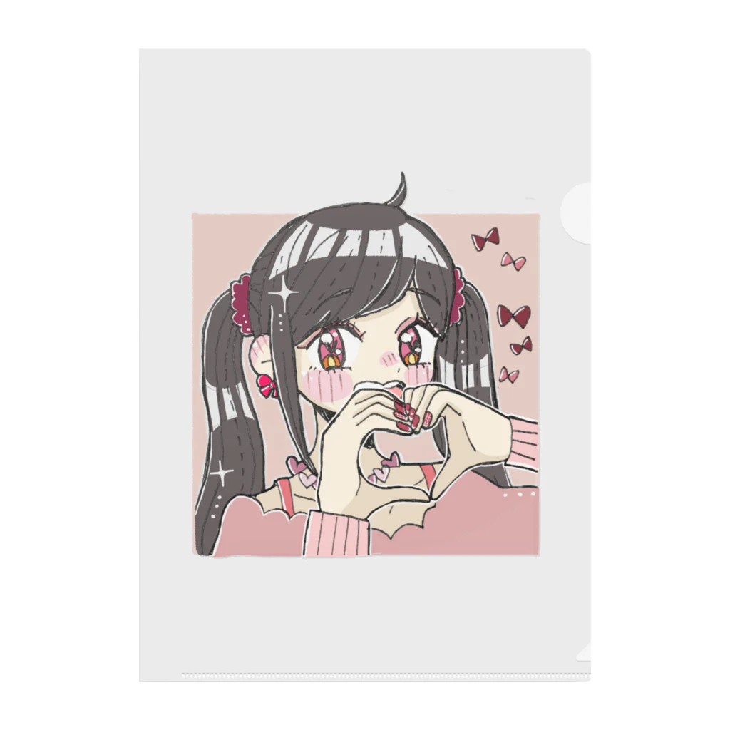 🐻 kumahana 🌷のラブハート🫶 Clear File Folder