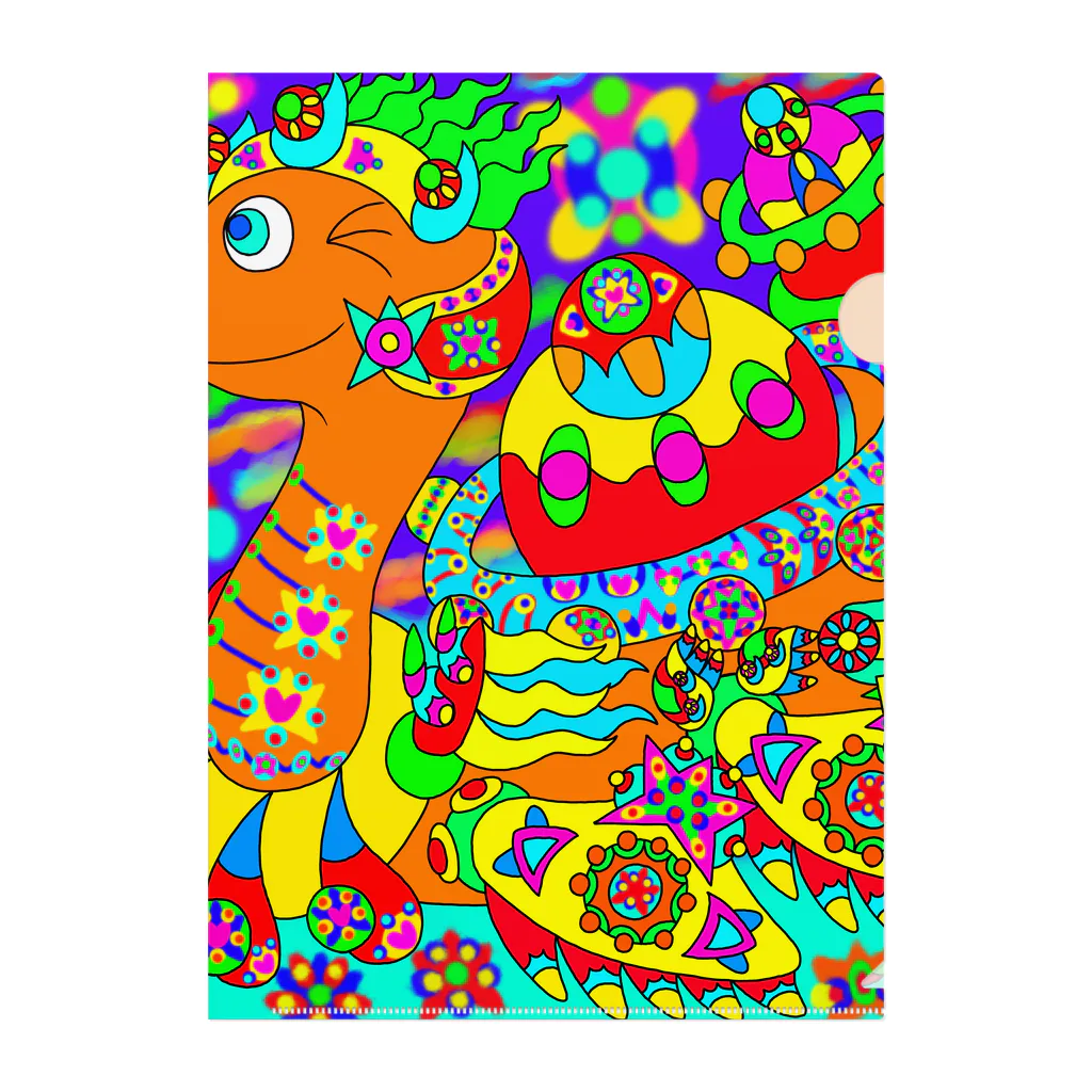 どりほぷの星を守る竜・首長竜タイプ Clear File Folder