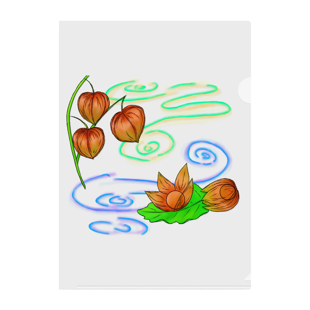 Lily bird（リリーバード）の枝つきホオズキ 水紋（和柄）その2 Clear File Folder