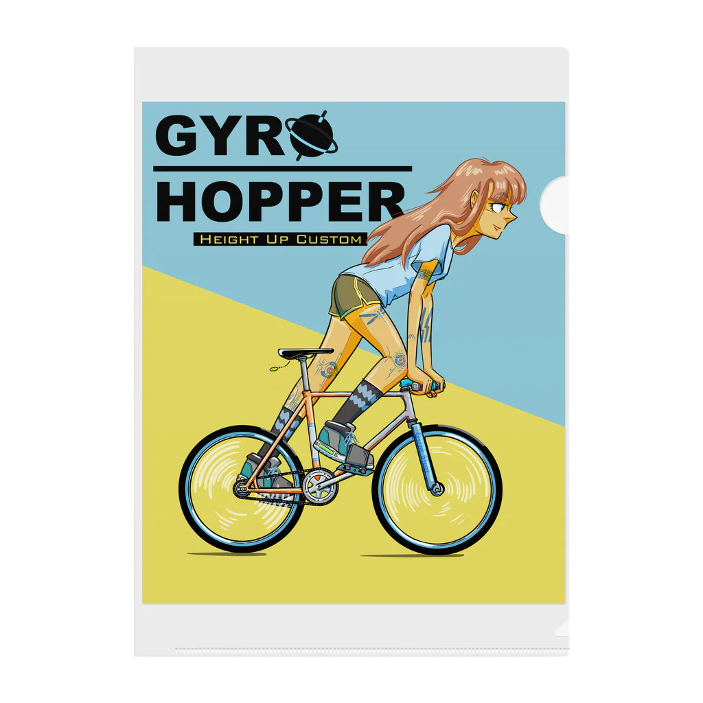 nidan-illustrationのGYRO HOPPER (inked fixie girl) クリアファイル