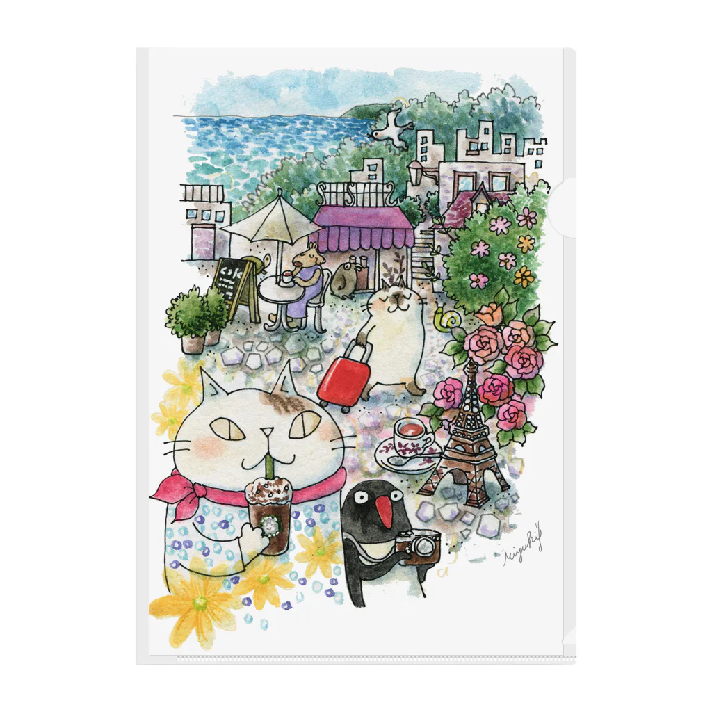 吉沢深雪の猫とペンギンと旅気分 Clear File Folder