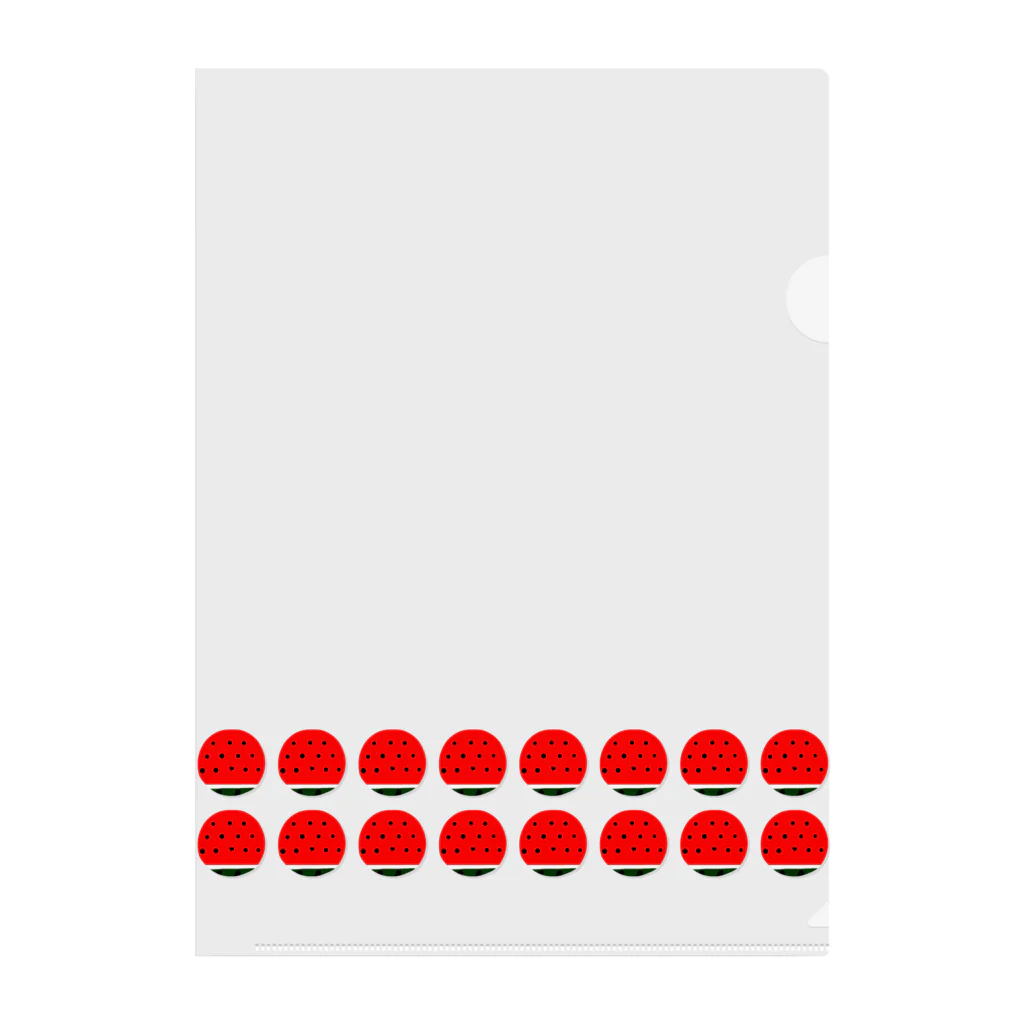 brilliantのまあるいスイカがいっぱいハート型の種 クリアファイル