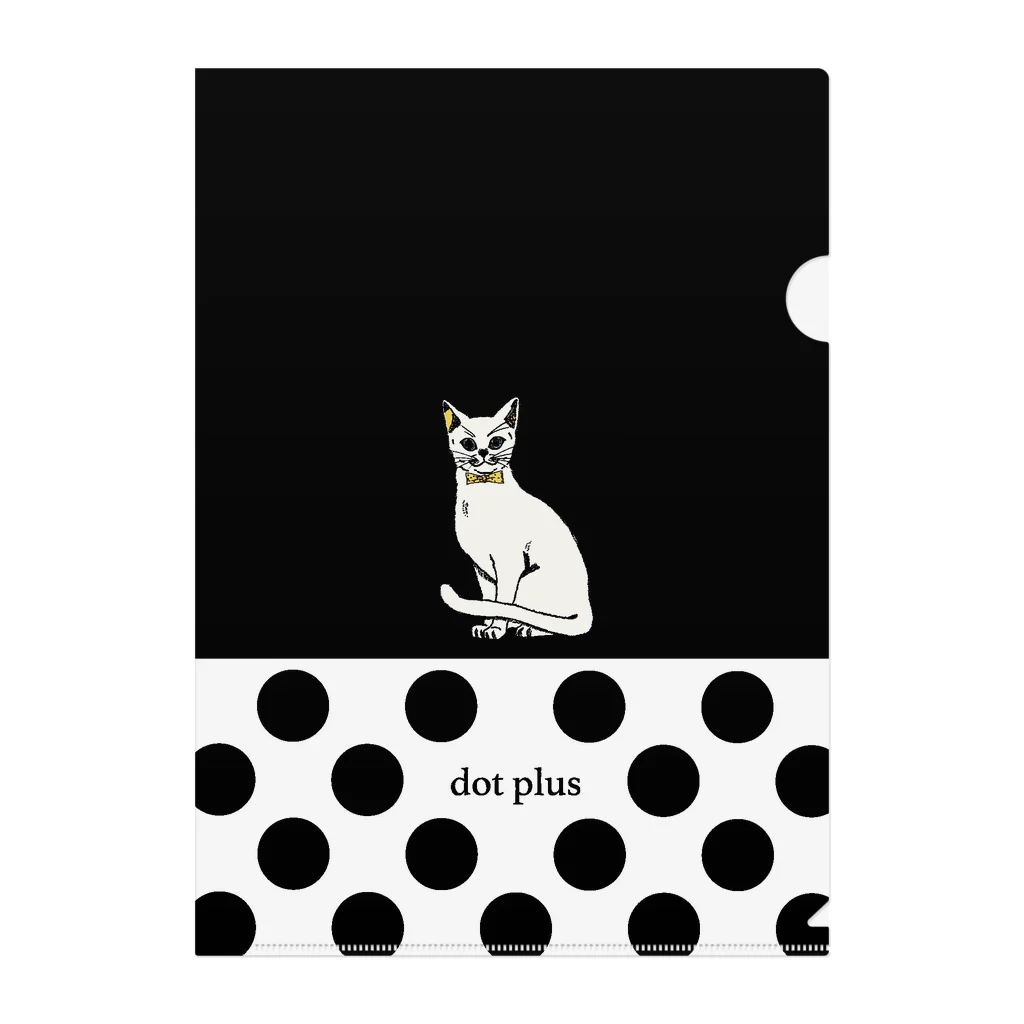 dot plusのdot plus シロネコ Clear File Folder