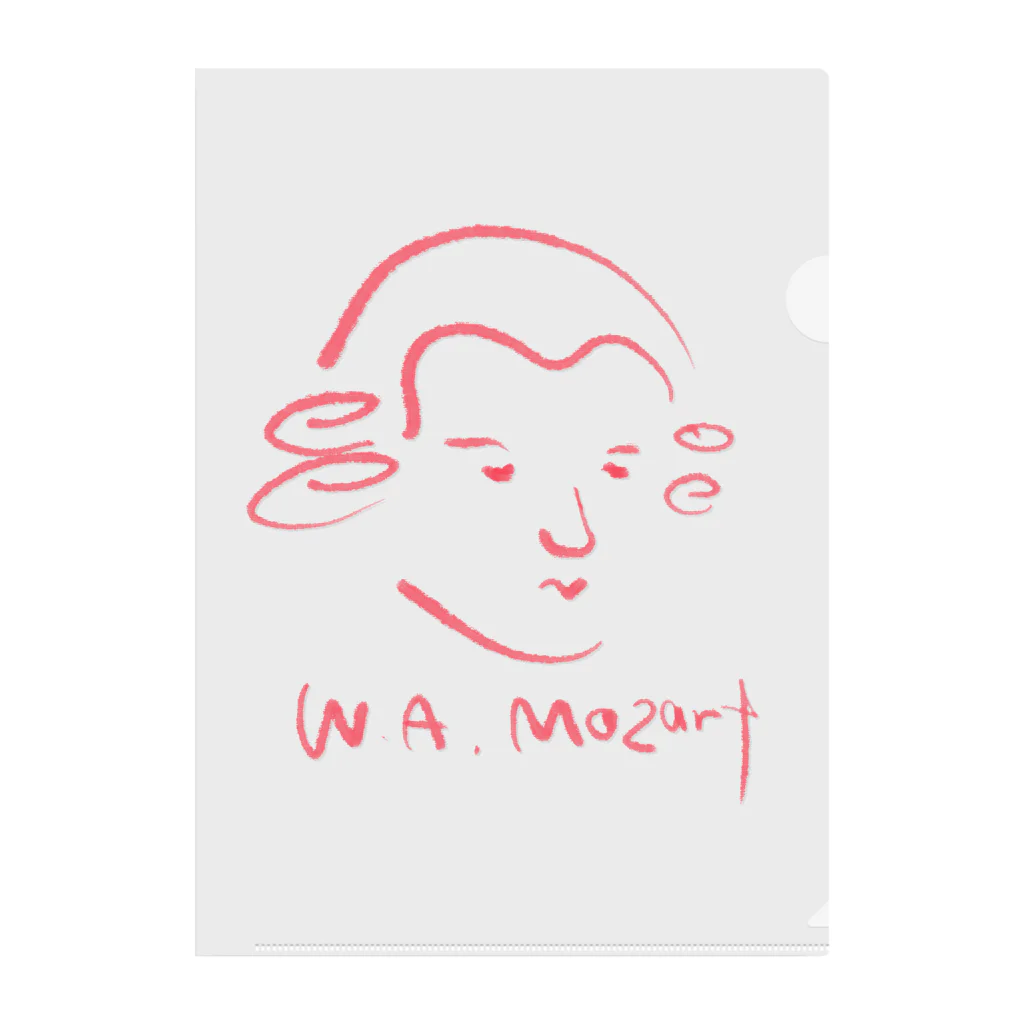 OSHIYOMANのモーツァルト　赤　Mozart クリアファイル