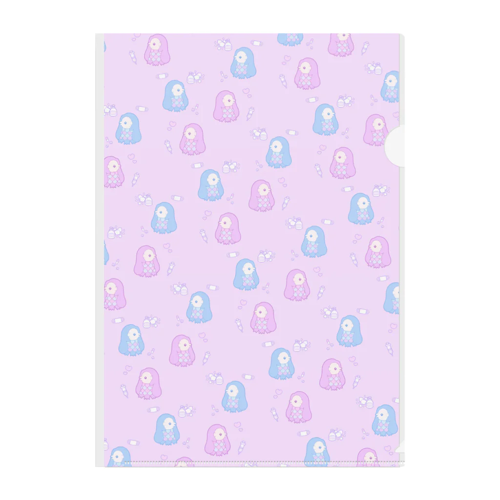 かわいいもののおみせ　いそぎんちゃくのゆめかわアマビエ Clear File Folder