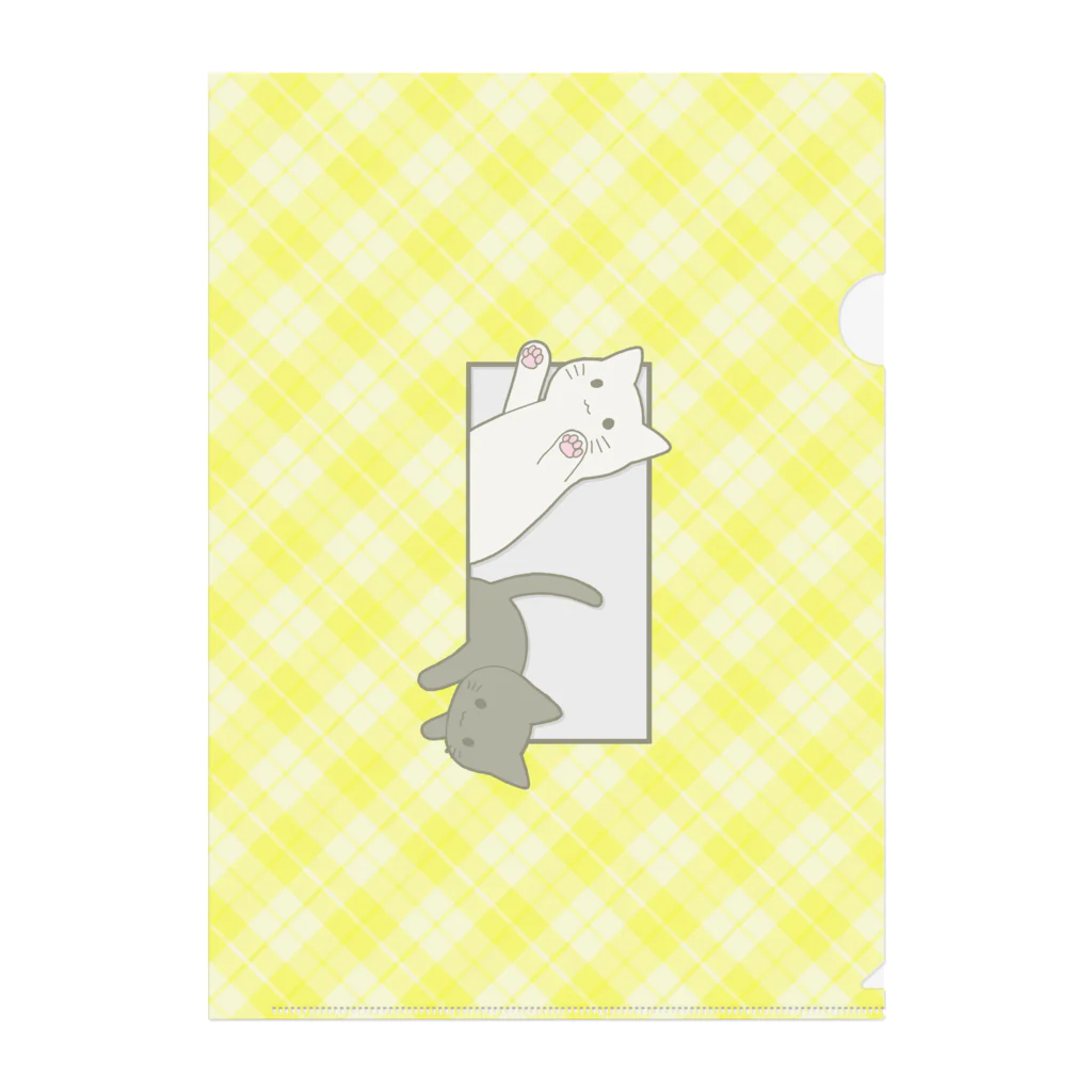 かわいいもののおみせ　いそぎんちゃくのとびだす猫 Clear File Folder